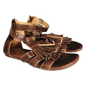 Bed Stu Alena Leather Sandals Womens Size 9 Teak Rustic Boho Bohemian Western